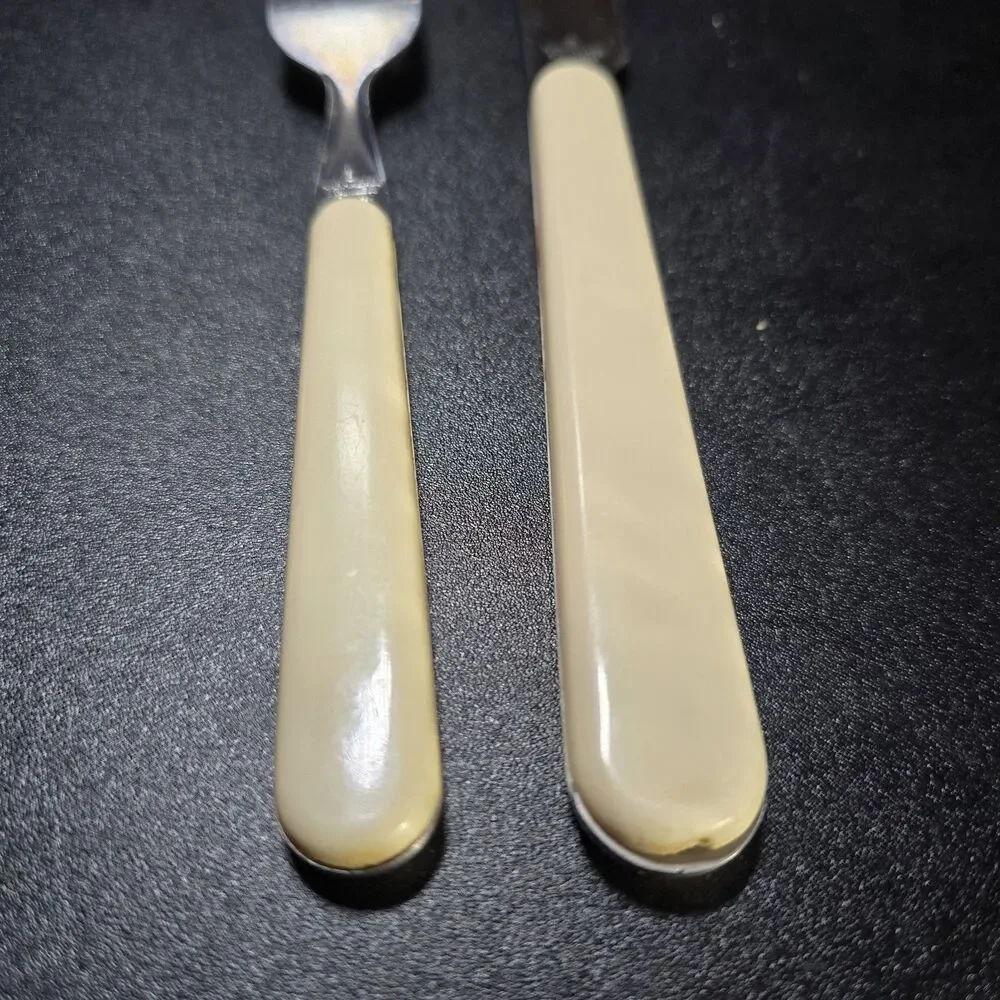 International Tableworks Marmalade Goose Apple Blue Ribbon Fork Knife 90s 80s